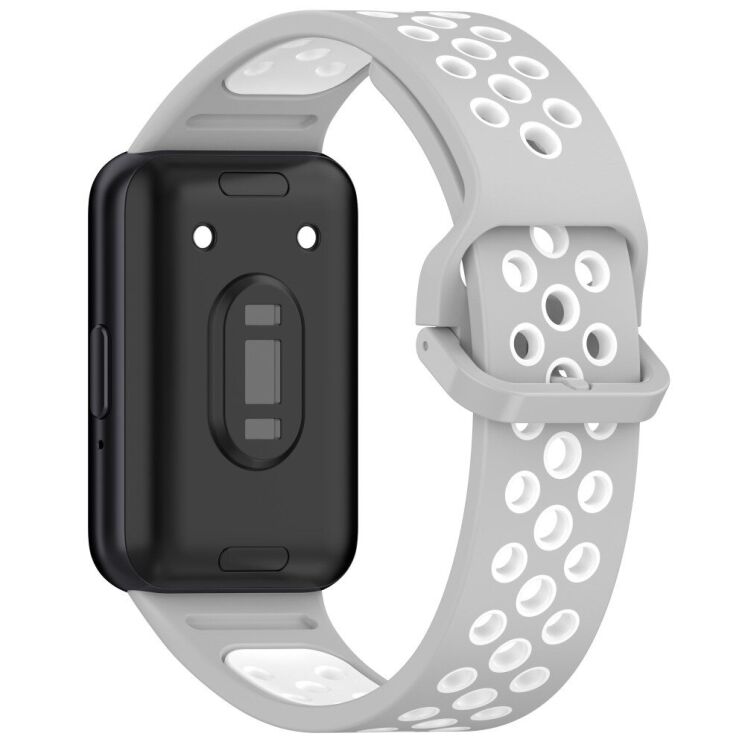 Ремешок Deexe Dot Color для Samsung Galaxy Fit 3 - Grey / White: фото 2 из 7