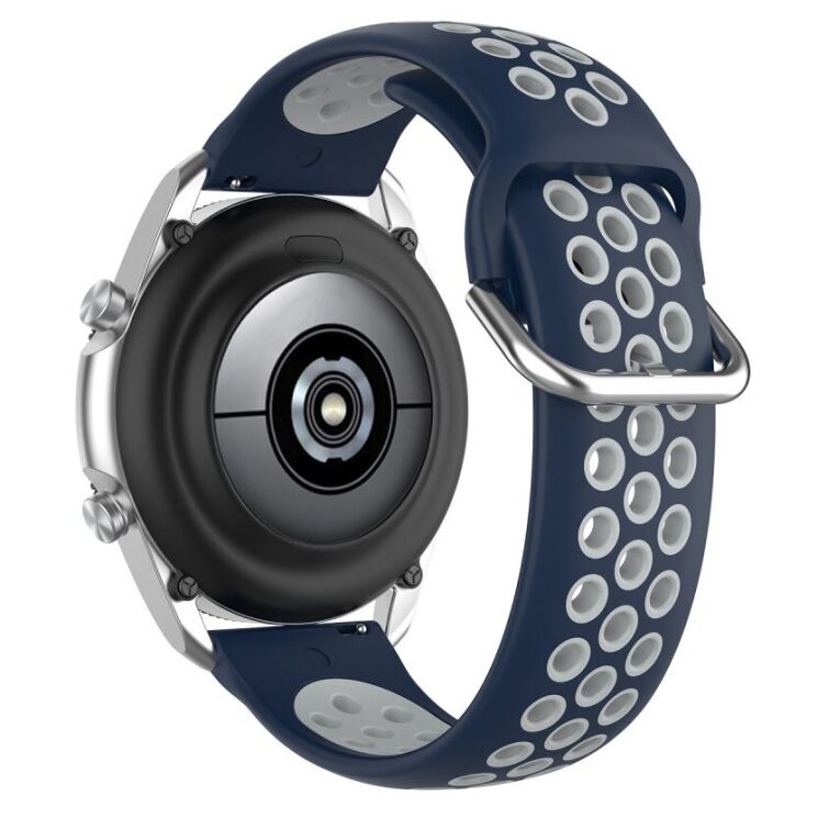 Ремешок Deexe Dual Color для Samsung Galaxy Watch 3 (45mm) - Dark Blue / Grey: фото 4 из 5