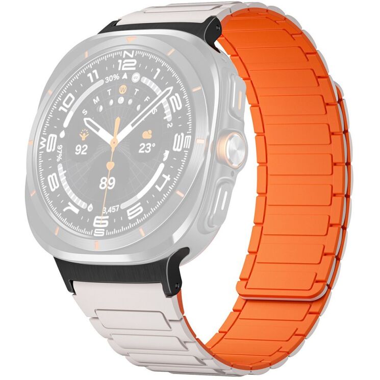 Ремінець Deexe Flexible Fit для Samsung Galaxy Watch Ultra (47mm) / Ultra (2025) - White / Black: фото 1 з 2