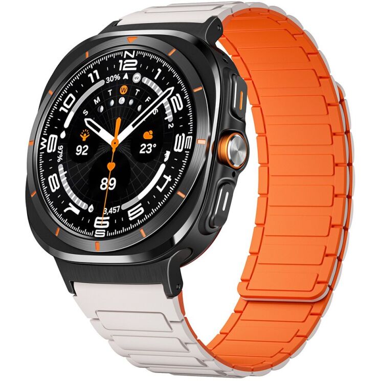 Ремінець Deexe Flexible Fit для Samsung Galaxy Watch Ultra (47mm) / Ultra (2025) - White / Black: фото 2 з 2