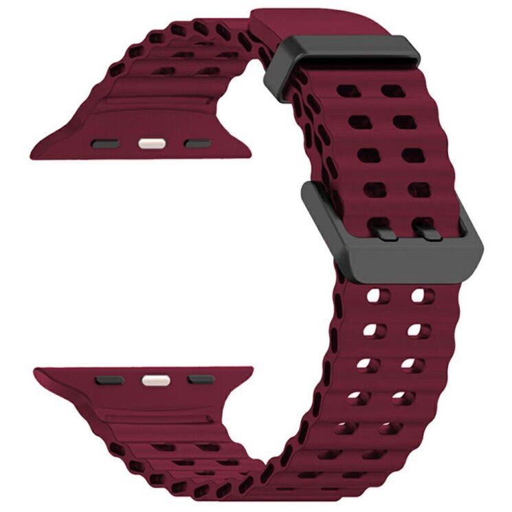 Ремешок Deexe Ocean Strap для Apple Watch 46 / 45 / 44 / SE 44 / 42 (Series 1-3) / Ultra / Ultra 2 - Wine Red: фото 1 из 1