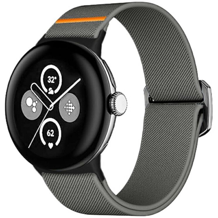 Ремешок Deexe Orbit Flex для Google Pixel Watch / Watch 2 / Watch 3 (41mm) - Dark Grey: фото 2 из 4