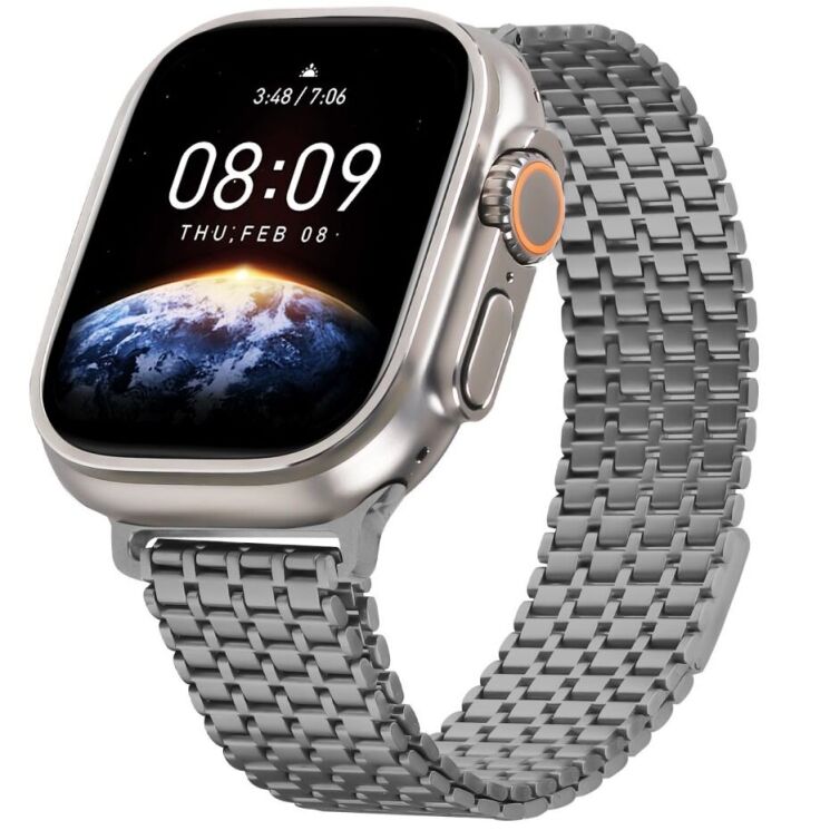Ремешок Deexe Pulsar для Apple Watch 46 / 45 / 44 / SE 44 / 42 (Series 1-3) / Ultra / Ultra 2 - Titanium: фото 2 из 7