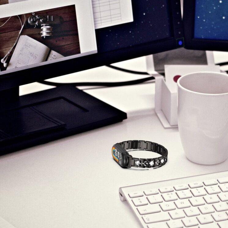 Ремешок Deexe Shine Fit для Xiaomi Mi Smart Band 8 / 9 - Silver: фото 6 из 9
