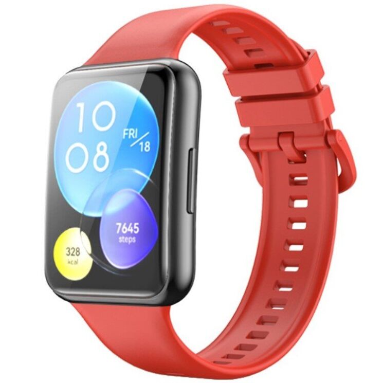 Ремешок Deexe Soft Silicone для Huawei Watch Fit 2 - Red: фото 1 из 6