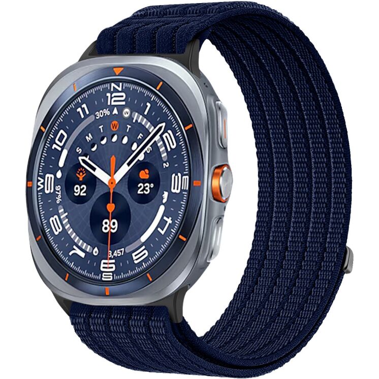 Ремінець Deexe Soft Weave для Samsung Galaxy Watch Ultra (47mm) / Ultra (2025) - Navy Blue (387805NB) Ремінець Deexe Soft Weave для Samsung Galaxy Watch Ultra (47mm) / Ultra (2025) - Navy Blue: фото 2 з 5