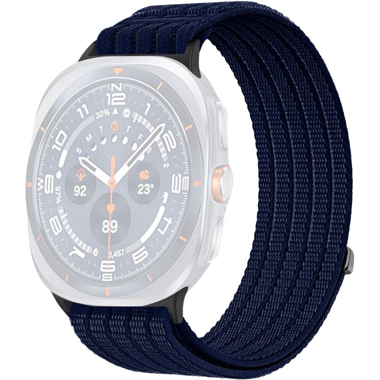 Ремінець Deexe Soft Weave для Samsung Galaxy Watch Ultra (47mm) / Ultra (2025) - Navy Blue (387805NB) Ремінець Deexe Soft Weave для Samsung Galaxy Watch Ultra (47mm) / Ultra (2025) - Navy Blue: фото 1 з 5