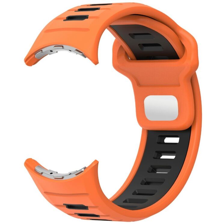 Ремешок Deexe Sport Design для Google Pixel Watch 3 (45mm) - Orange / Black: фото 3 из 6