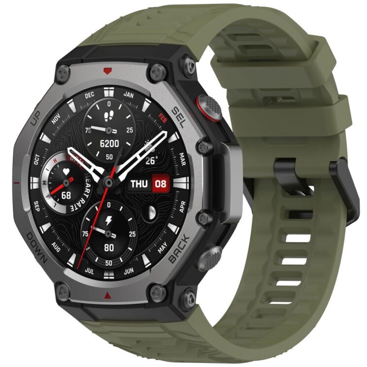 Ремінець Deexe Sport Series для Xiaomi Amazfit T-ReX 3 - Jungle Green: фото 2 з 10