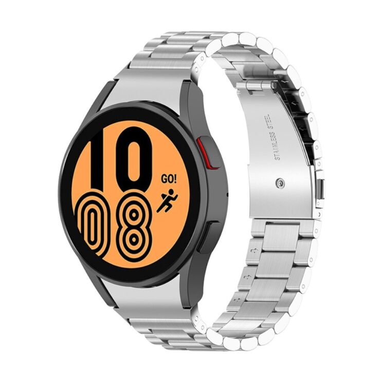 Ремешок Deexe Stainless Steel для Samsung Galaxy Watch 4 / 4 Classic / 5 / 5 Pro / 6 / 6 Classic / 7 / FE - Silver: фото 1 из 10
