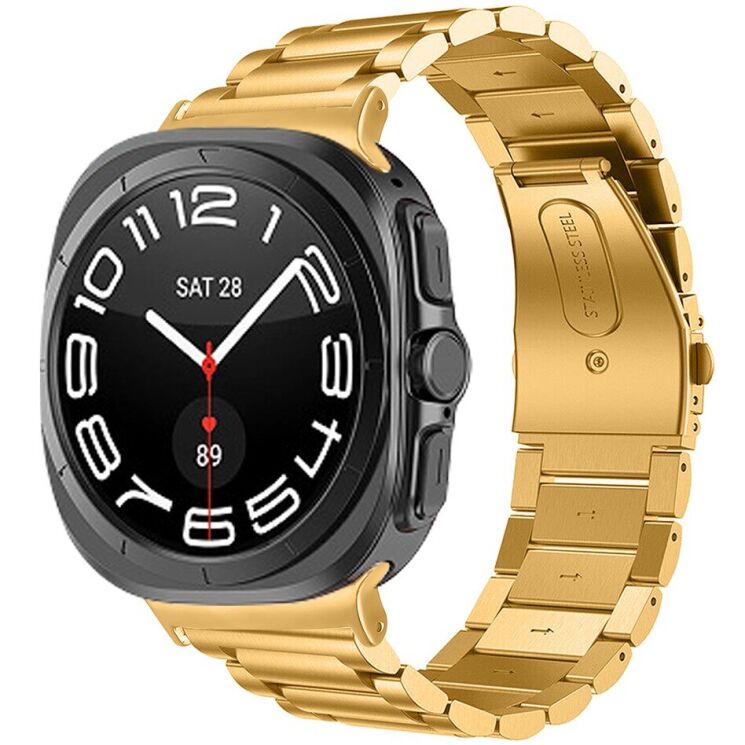 Ремешок Deexe Stainless Steel для Samsung Galaxy Watch 8 (40/44mm) / 8 Classic / Ultra (2025) - Gold: фото 3 из 5