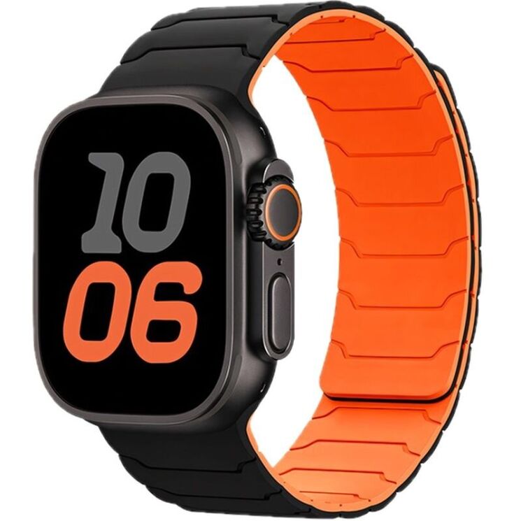 Ремінець Hoco WA39 для Apple Watch 49 / 46 / 45 / 44 / SE 44 / 42 (Series 1-3) / Ultra / Ultra 2 / Ultra 3 - Black / Orange: фото 1 з 6