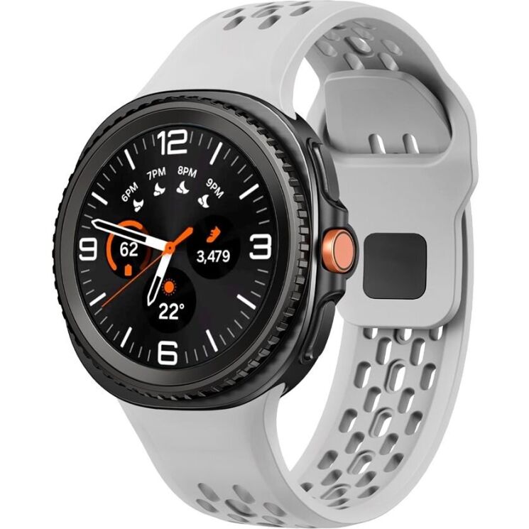 Ремінець KALEBOL Hole Design для Samsung Galaxy Watch 8 (40/44mm) / 8 Classic - Grey: фото 3 з 7