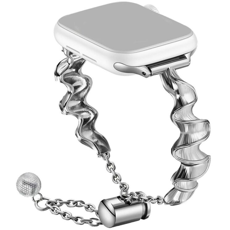 Ремешок KALEBOL Ribbon Style для Apple Watch 42 (Series 10) / 41 / 40 / SE 40 / 38 - Silver: фото 2 из 9