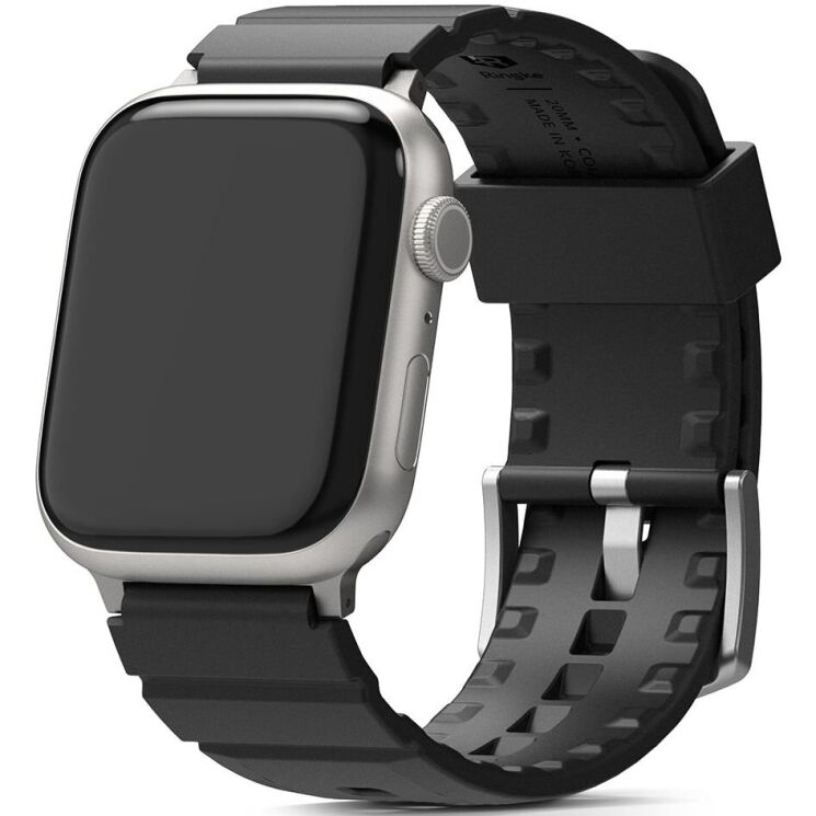 Ремінець Ringke Rubber One Bold для Apple Watch 46 / 44 / SE 44 / 45 / Ultra / Ultra 2 / Ultra 3 (49mm) 8809919305204 - Black: фото 1 з 13