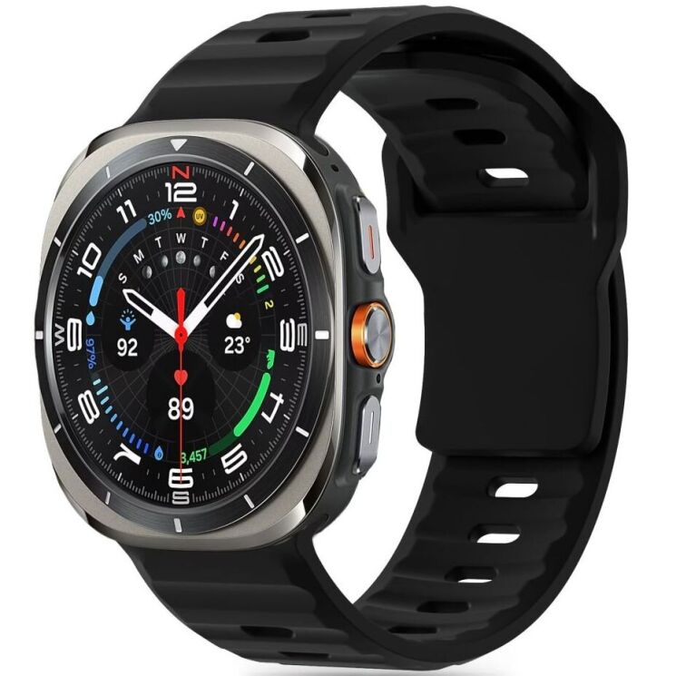 Ремешок Tech-Protect Silicone Line для Samsung Galaxy Watch Ultra (47mm) 5906302376438 - Black: фото 1 из 4