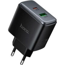 Сетевое зарядное устройство Hoco C158A Upgrade PD45W + QC3.0 - Black: фото 1 из 6
