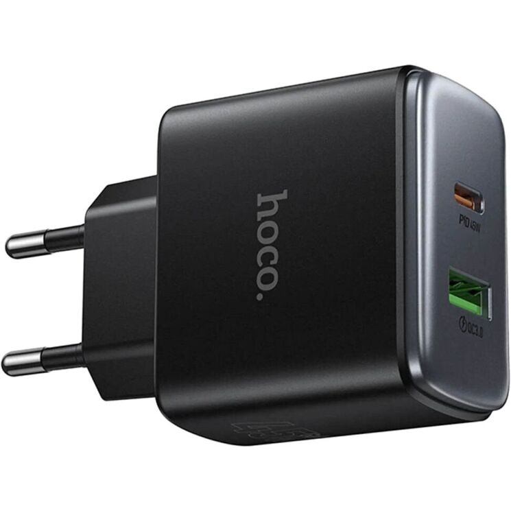 Сетевое зарядное устройство Hoco C158A Upgrade PD45W + QC3.0 - Black: фото 4 из 6