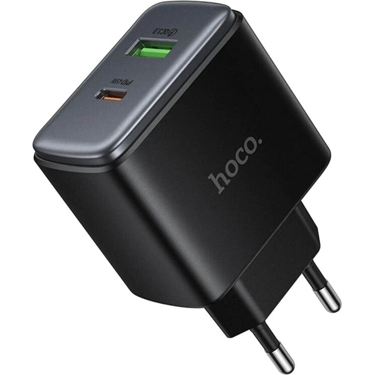 Сетевое зарядное устройство Hoco C158A Upgrade PD45W + QC3.0 - Black: фото 3 из 6