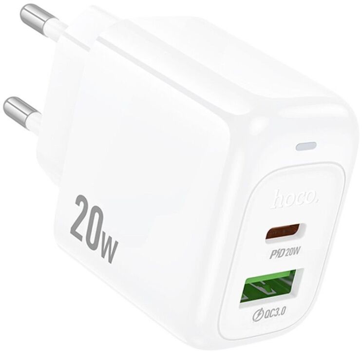 Мережевий зарядний пристрій Hoco CS54A Surplus PD20W+QC3.0 - White: фото 2 з 8
