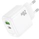 Мережевий зарядний пристрій Hoco CS54A Surplus PD20W+QC3.0 - White (960116W). Фото 4 з 8