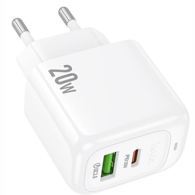 Мережевий зарядний пристрій Hoco CS54A Surplus PD20W+QC3.0 - White: фото 3 з 8