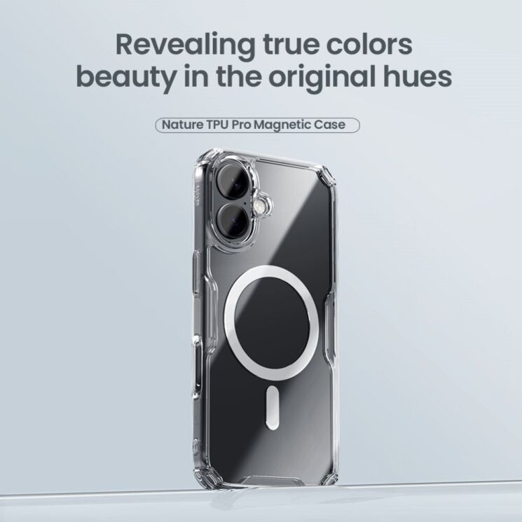 Силиконовый чехол NILLKIN Nature TPU Pro Magnetic для Apple iPhone 16 - Transparent: фото 6 из 13