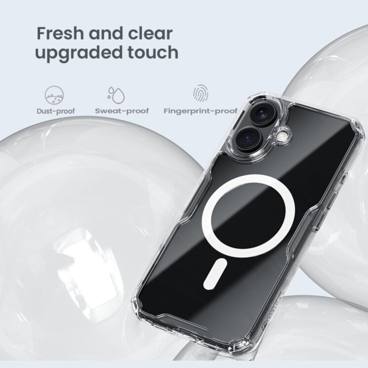Силиконовый чехол NILLKIN Nature TPU Pro Magnetic для Apple iPhone 16 - Transparent: фото 11 из 13
