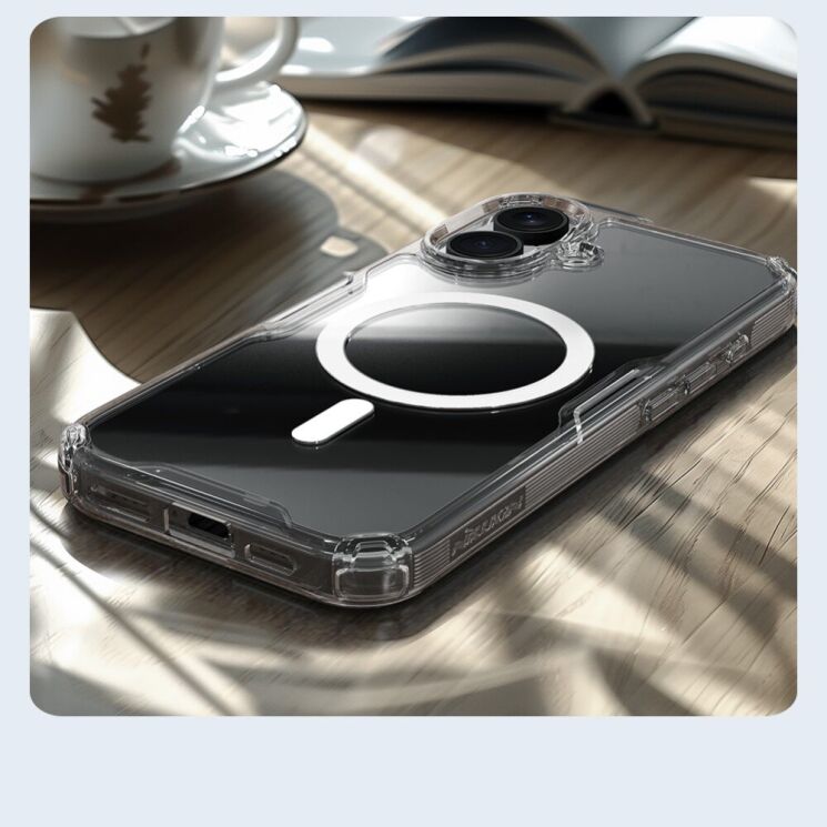 Силиконовый чехол NILLKIN Nature TPU Pro Magnetic для Apple iPhone 16 - Transparent: фото 9 из 13