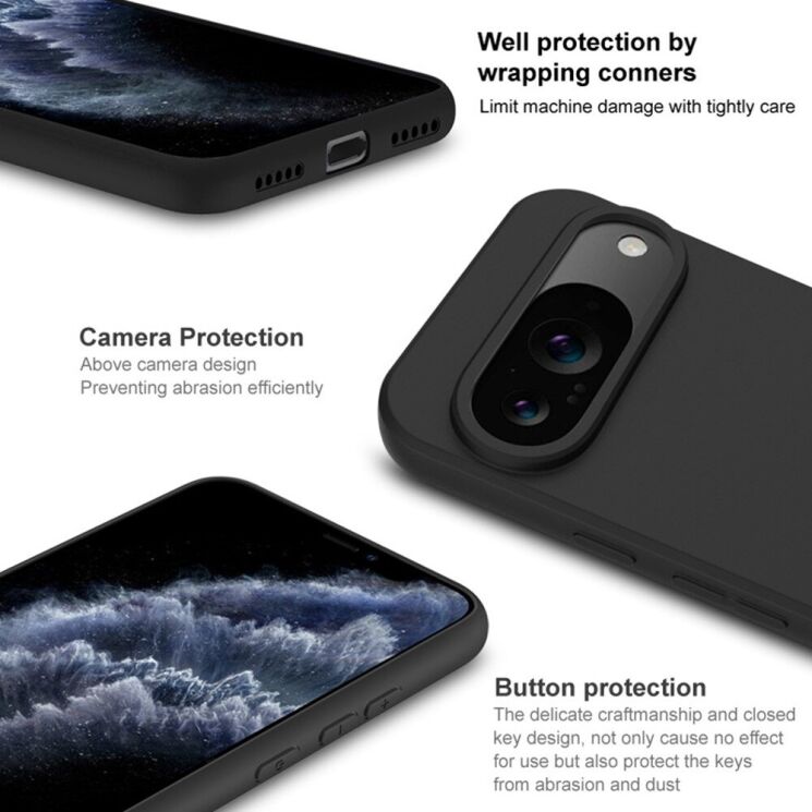 Силиконовый (TPU) чехол IMAK UC-3 Series для Google Pixel 9 / 9 Pro - Black: фото 6 из 10