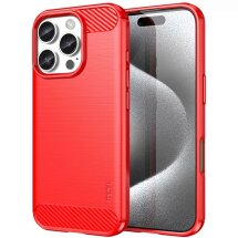 Силиконовый (TPU) чехол MOFI Carbon Fiber для Apple iPhone 16 Pro Max - Red: фото 1 из 12