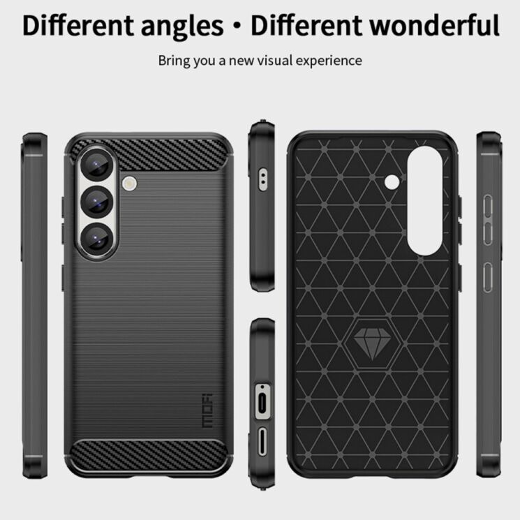 Силиконовый (TPU) чехол MOFI Carbon Fiber для Samsung Galaxy S25 (S931) - Blue: фото 8 из 9