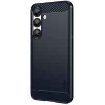 Силиконовый (TPU) чехол MOFI Carbon Fiber для Samsung Galaxy S25 (S931) - Blue: фото 1 из 9
