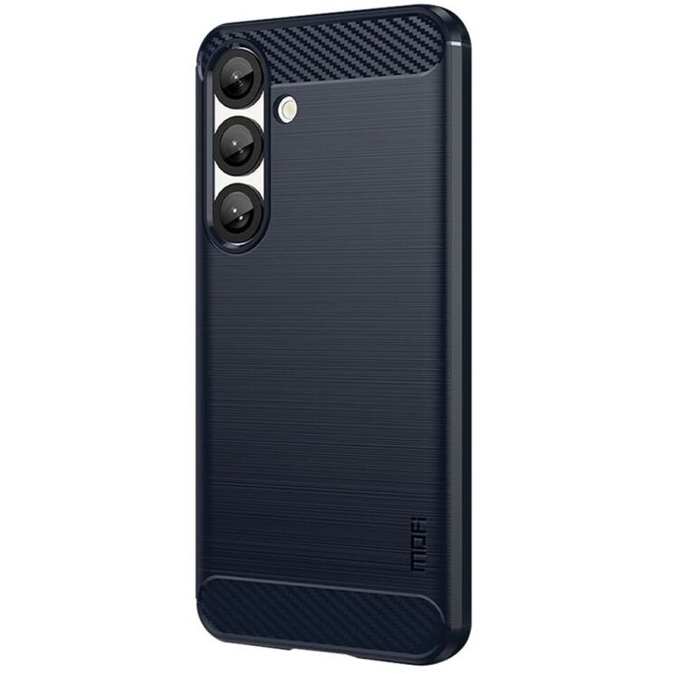 Силиконовый (TPU) чехол MOFI Carbon Fiber для Samsung Galaxy S25 (S931) - Blue: фото 1 из 9