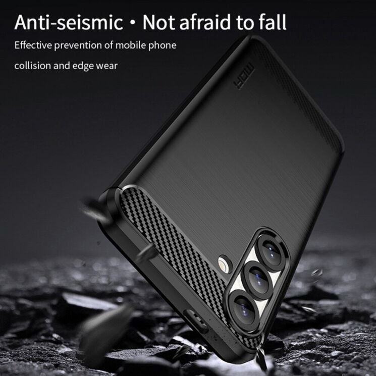 Силиконовый (TPU) чехол MOFI Carbon Fiber для Samsung Galaxy S25 (S931) - Blue: фото 4 из 9