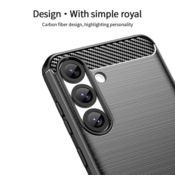 Силиконовый (TPU) чехол MOFI Carbon Fiber для Samsung Galaxy S25 (S931) - Blue: фото 3 из 9