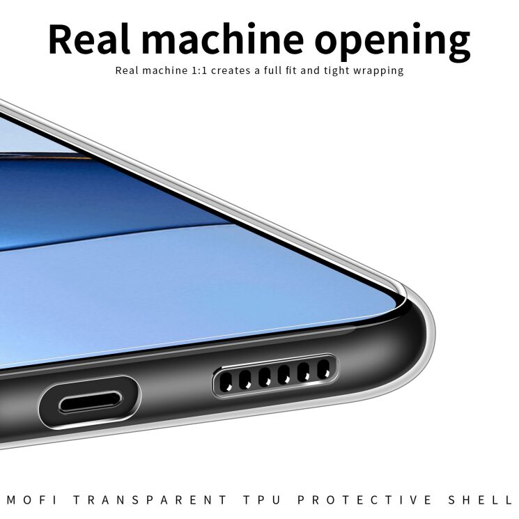 Силиконовый (TPU) чехол MOFI Thin Guard для Xiaomi Poco F7 - Transparent: фото 7 из 10