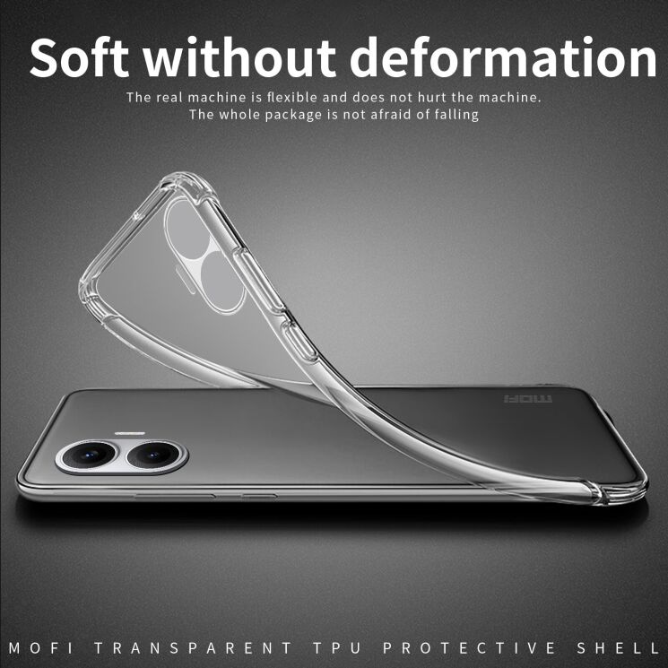 Силиконовый (TPU) чехол MOFI Thin Guard для Xiaomi Poco F7 - Transparent: фото 3 из 10