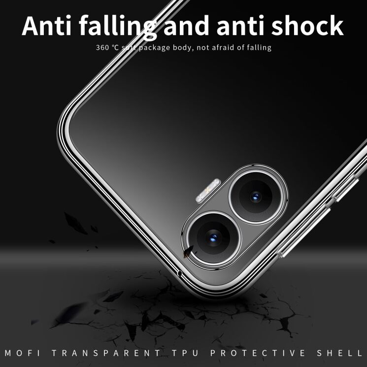 Силиконовый (TPU) чехол MOFI Thin Guard для Xiaomi Poco F7 - Transparent: фото 8 из 10