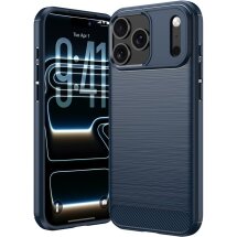 Силіконовий (TPU) чохол UniCase Carbon для iPhone 18 Pro - Blue: фото 1 з 9
