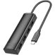 USB HUB HOCO HB41 Easy safety USB to 4USB 2.0 (0.2m) - Black (896363B). Фото 2 из 7