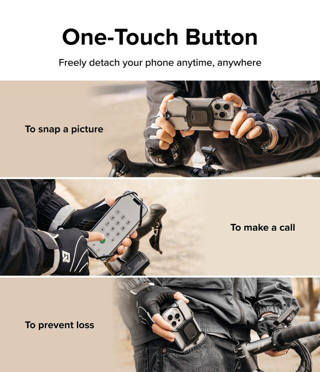 Велосипедный держатель Ringke Quick & Go (8809961786129) - Black: фото 7 из 20