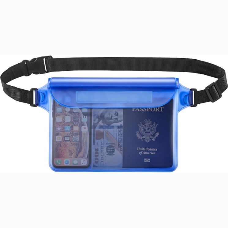 Влагозащитный чехол UniCase Swimming Bag - Transparent / Blue: фото 1 из 10