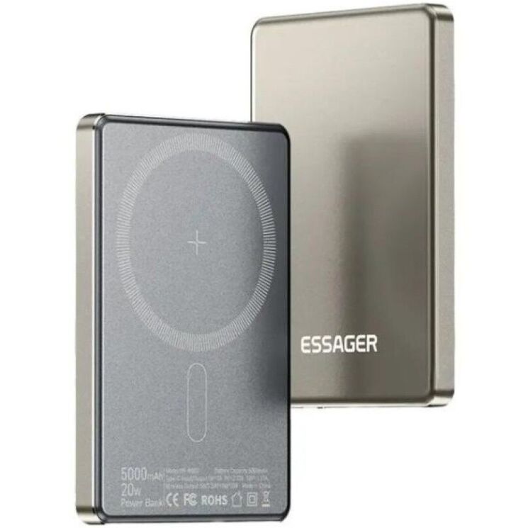 Зовнішній акумулятор ESSAGER Cross-Border Magnetic 20W (5000mAh) EDY5K-YJ0A-Z - Gray (995774H) Зовнішній акумулятор ESSAGER Cross-Border Magnetic 20W (5000mAh) EDY5K-YJ0A-Z - Gray: фото 3 з 10