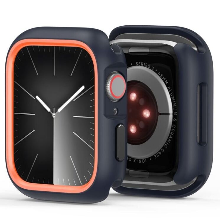 Захисний чохол Dux Ducis Bamo Series для Apple Watch 10 42 mm - Midnight / Orange: фото 2 з 10