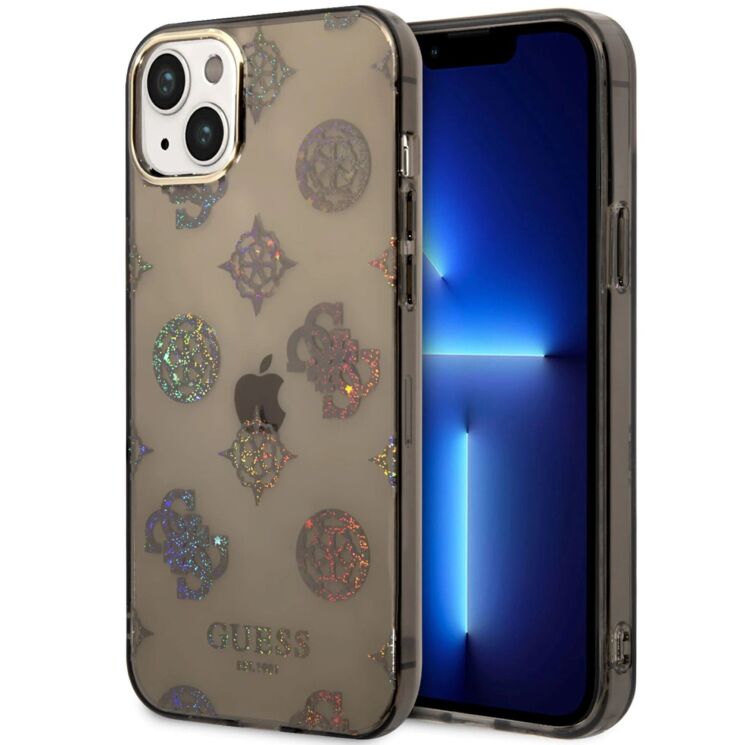Захисний чохол Guess Peony Glitter для Apple iPhone 14 Plus - Black: фото 1 з 6