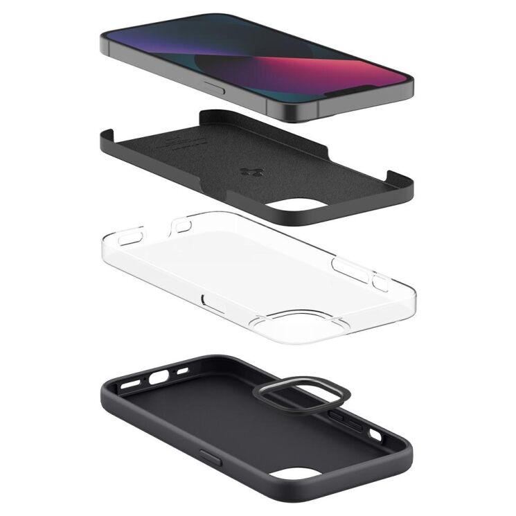 Защитная накладка Spigen (SGP) Silicone Fit для iPhone 13 mini - Black: фото 3 из 7