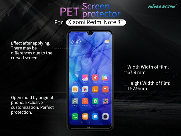 Защитная пленка NILLKIN Crystal для Xiaomi Redmi Note 8T: фото 13 из 14