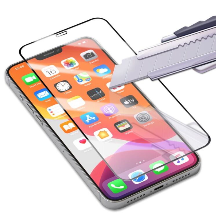 Захисне скло AMORUS 3D Curved Full Glue для Apple iPhone 12 Pro Max - Black: фото 4 з 6