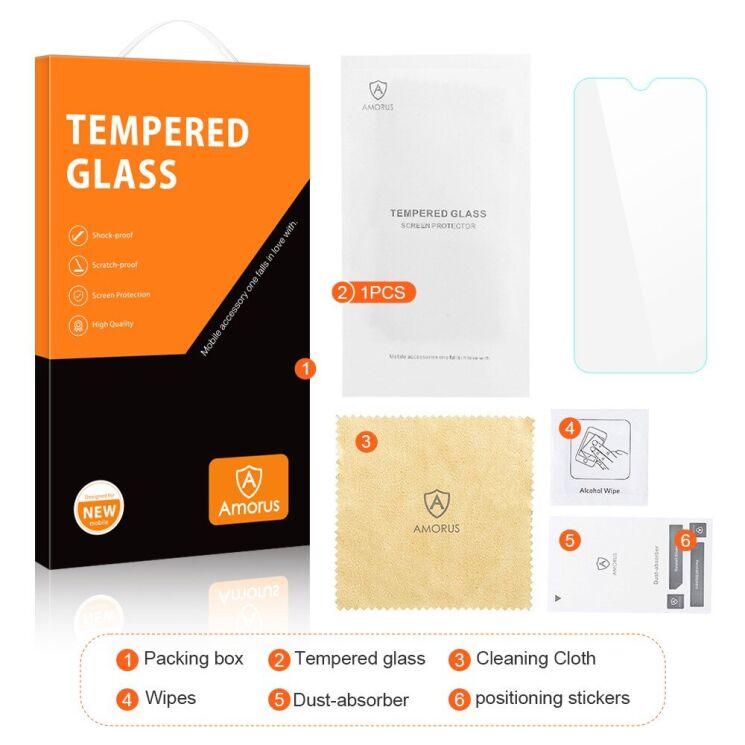 Защитное стекло AMORUS Ultra Clear для Samsung Galaxy M14 (M146) - Transparent: фото 8 из 9